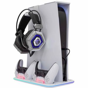 PS5-DZ501 GUARD White Shark MULTIFUNKCIONALNI HLADNJAK I PUNJAC ZA DVA PS5 KONTROLERA PS5-DZ501 GUARD Konzole i Gaming Oprema