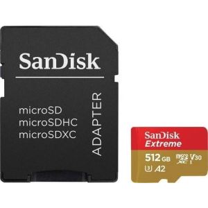 SDXC 512GB Micro Extreme 160 MB/s+ SD Adap. 67758 SanDisk MEMORIJSKA KARTICA SDXC 512GB Micro Extreme 160 MB/s+ SD Adap. 67758 MEMORIJSKA KARTICA