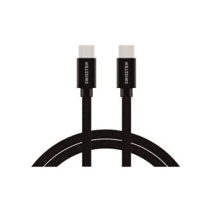 USB Data Cable type C na type C Textile 1.2m (Crna)
