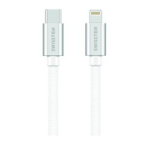 SWISSTEN DATA CABLE TEXTILE USB-C/LIGHTNING 1.2m (Bela)