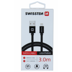 SWISSTEN USB Data Cable 3m lightning (Crna)